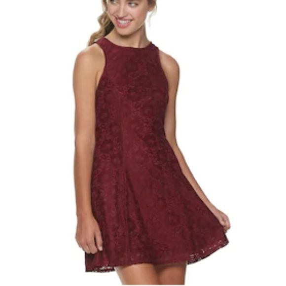 SPEECHLESS Juniors Lace Skater Dress Tie Back BNWT - Picture 2 of 7
